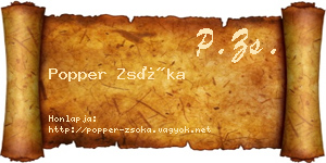 Popper Zsóka névjegykártya